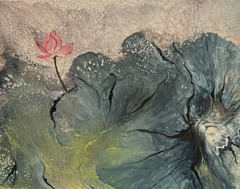 Lotus Drift Amidst Verdant Waves  碧波荷花