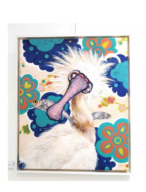 台灣黑面琵鷺與最愛的虱目鱼 2