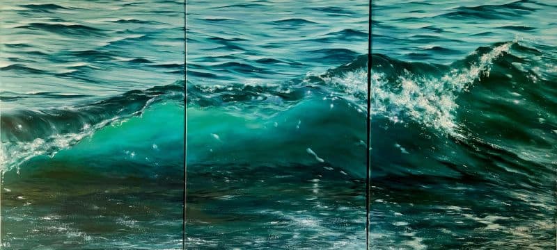 Triptych of a wave