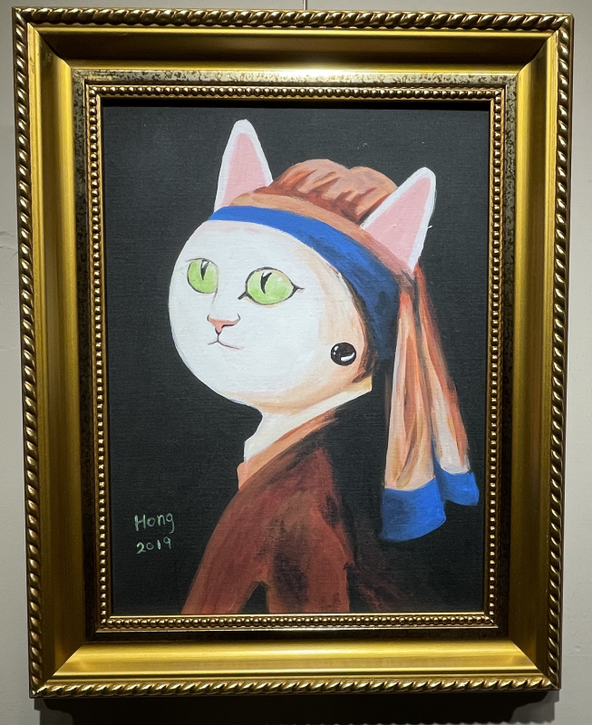 戴珍珠耳環的貓咪 Cat with a Pearl Earring 2