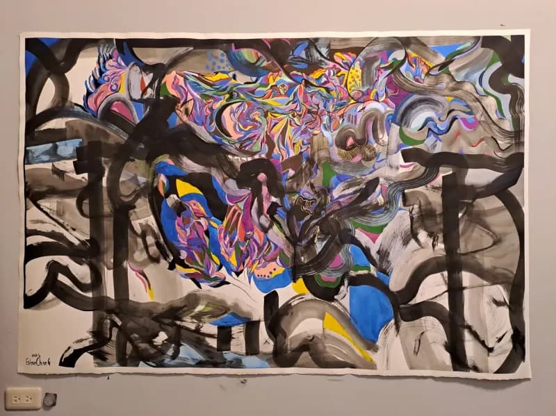 寫意抽象實驗1號----花海之中的虛無,漫無目的的前行 2