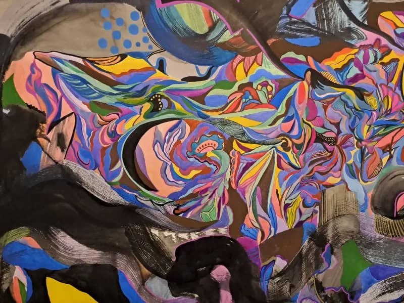 寫意抽象實驗1號----花海之中的虛無,漫無目的的前行 4