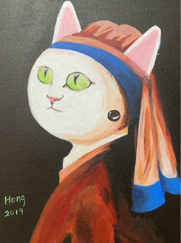 戴珍珠耳環的貓咪( 小經典 )